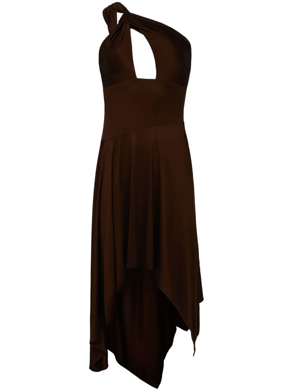 asymmetric one-shoulder midi dress - 1