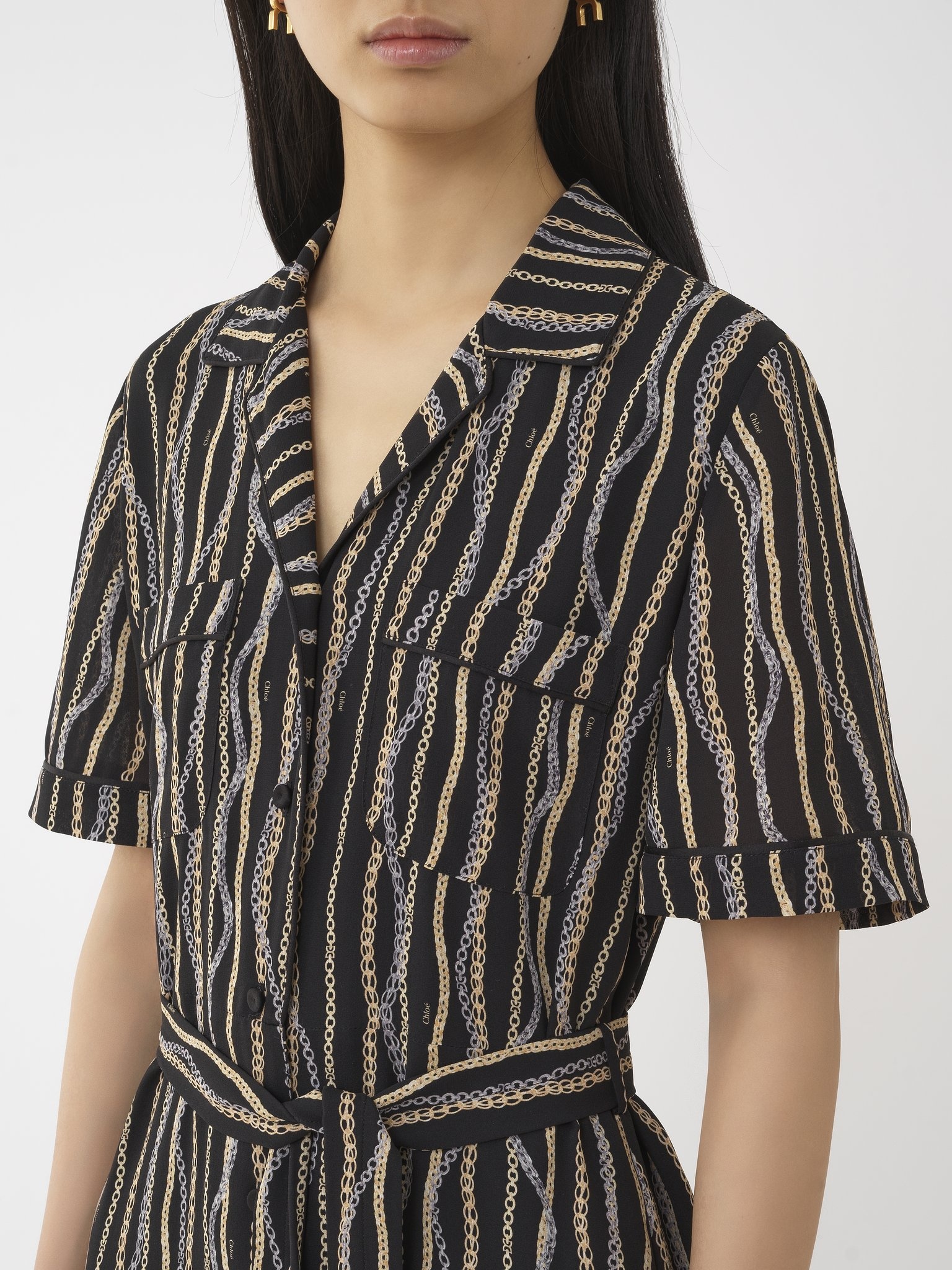 BELTED SHIRT DRESS - 6