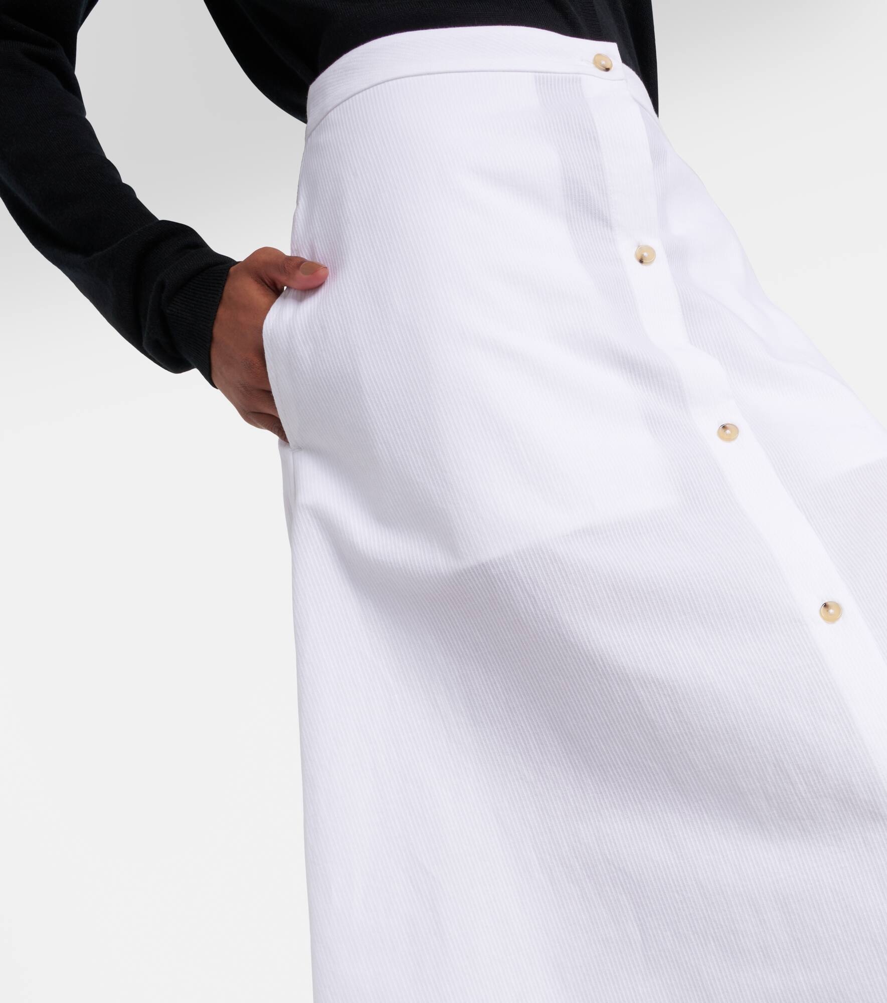 High-rise cotton maxi skirt - 4