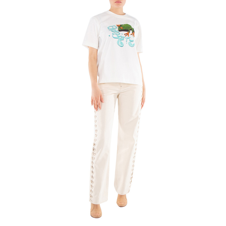 Burberry Graphic Printed Crewneck Cotton T-Shirt - 4