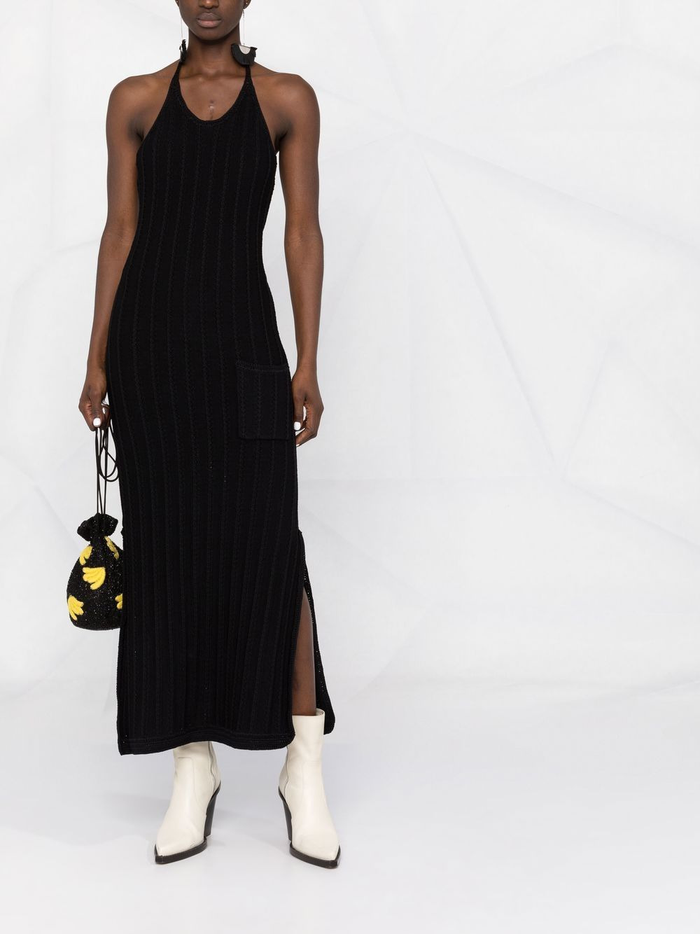 knitted halterneck midi dress - 2