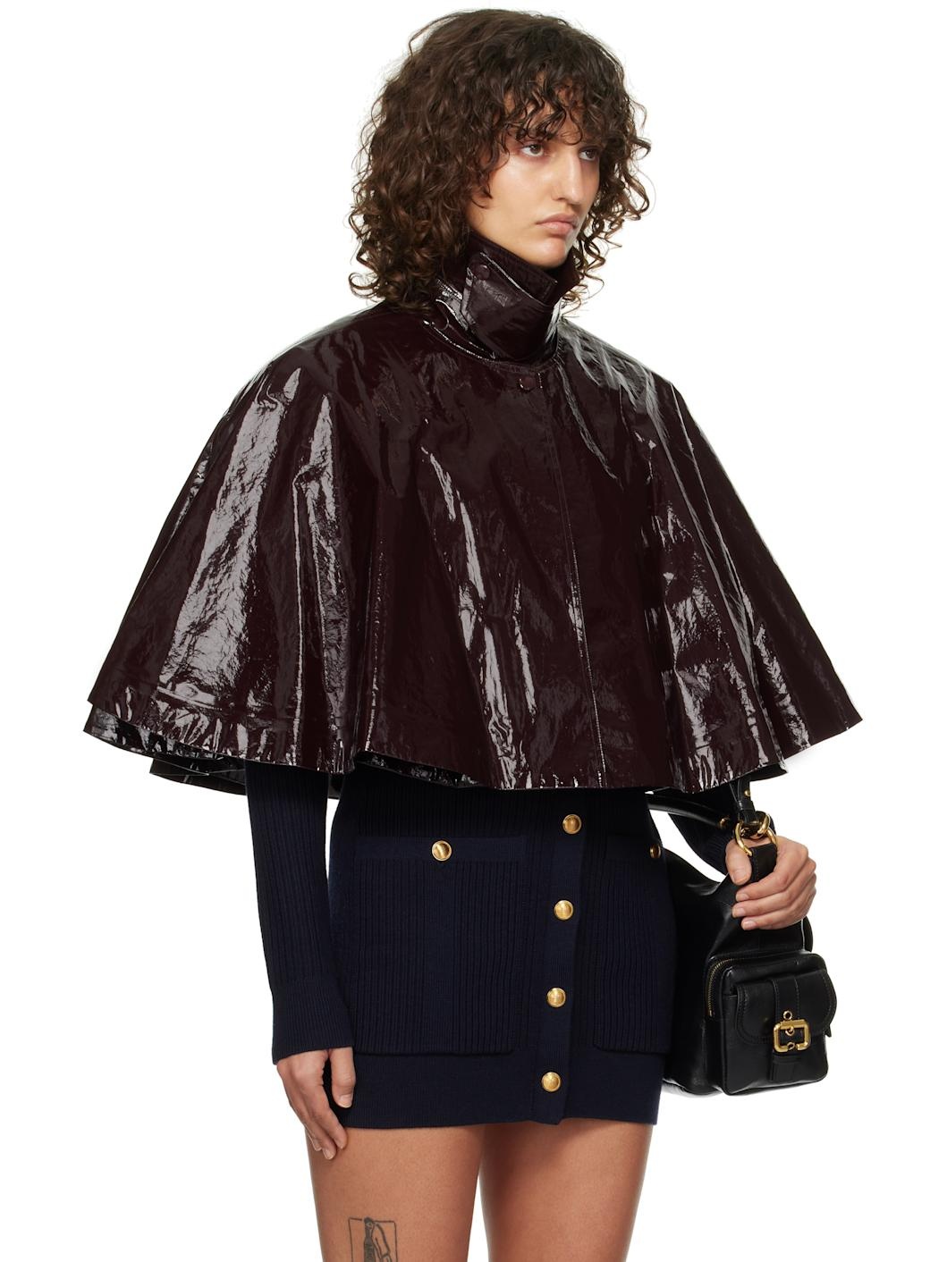 Brown Short Cape Jacket - 2