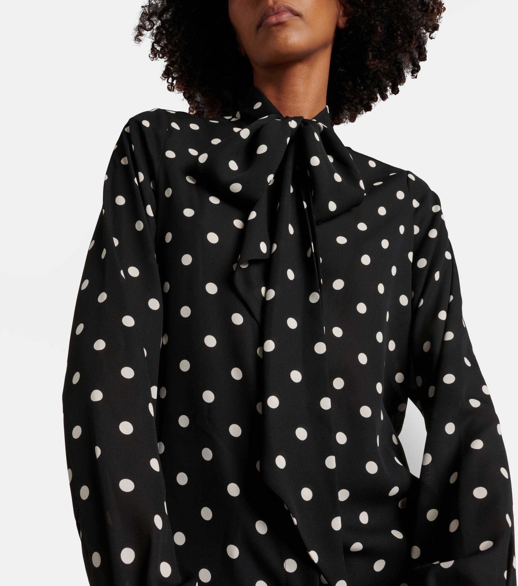 Polka-dot crêpe de chine shirt - 5