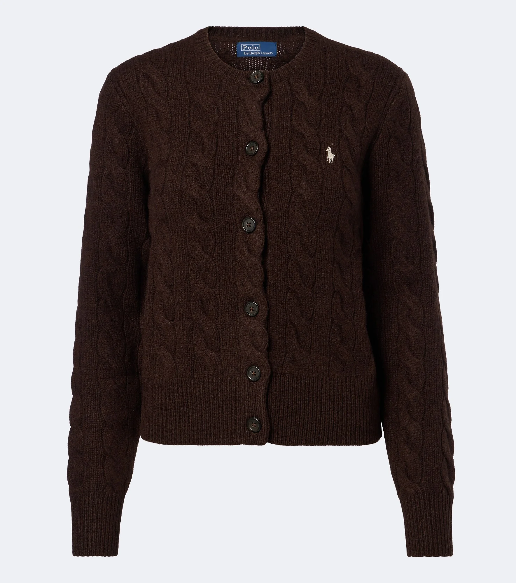 Cable-knit wool and cashmere cardigan - 1