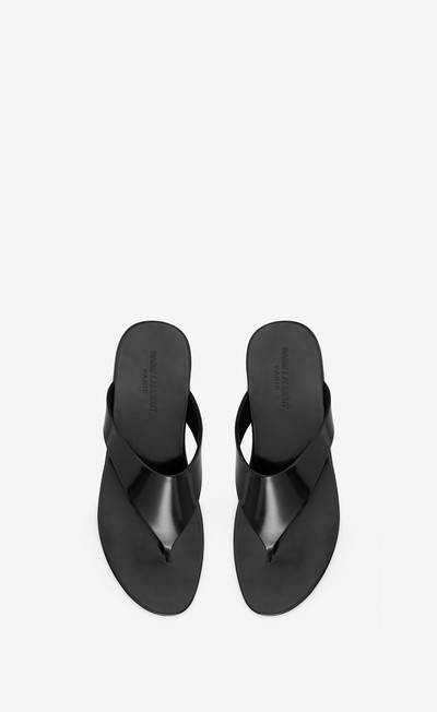 SAINT LAURENT kouros sandals in glazed leather outlook