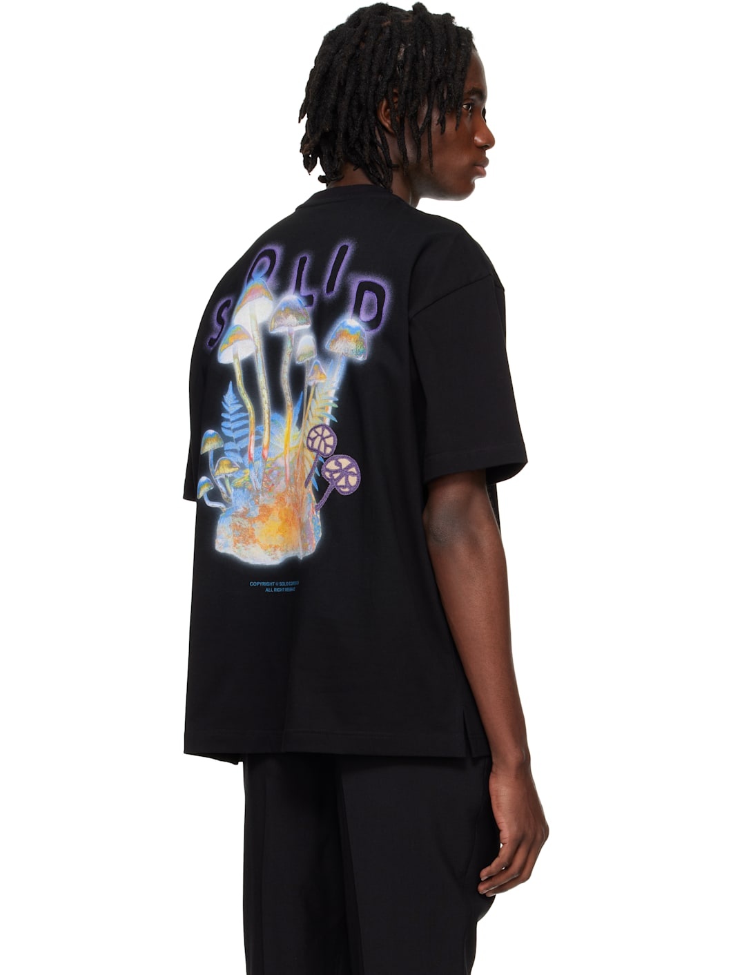 Black Embroidered Graphic T-shirt - 3