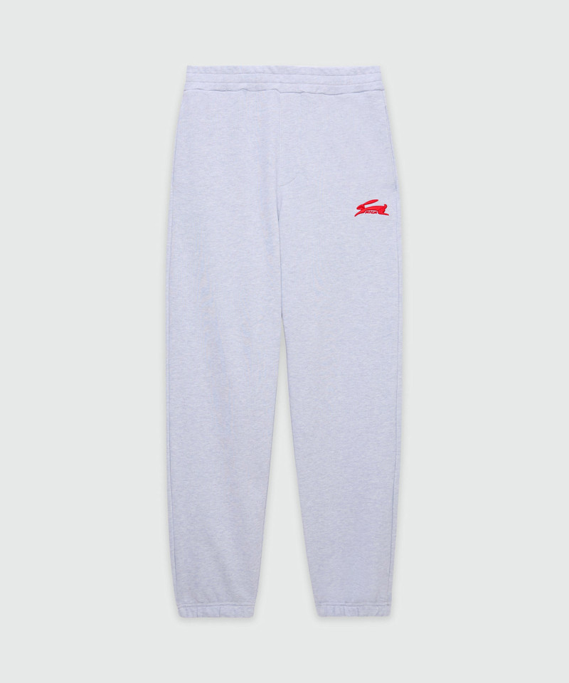 Grey melange joggers with "Follow the Rabbit®" embroidery 1