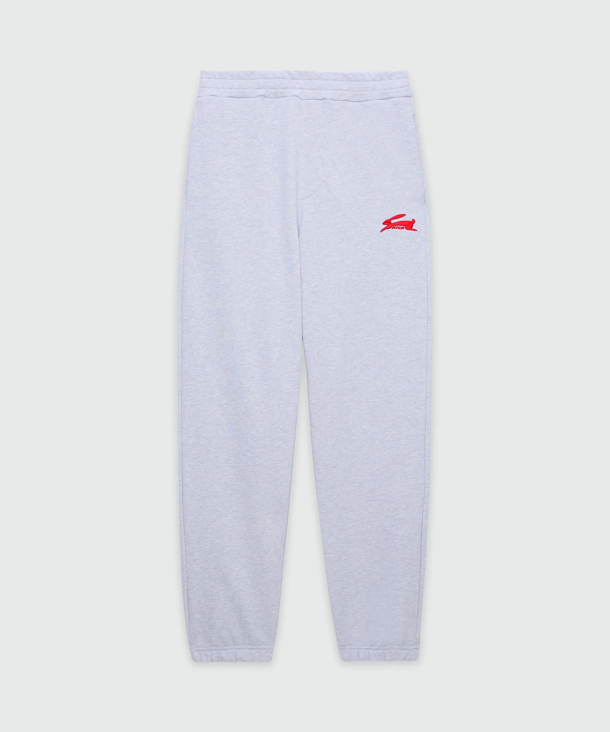 Grey melange joggers with "Follow the Rabbit®" embroidery - 1