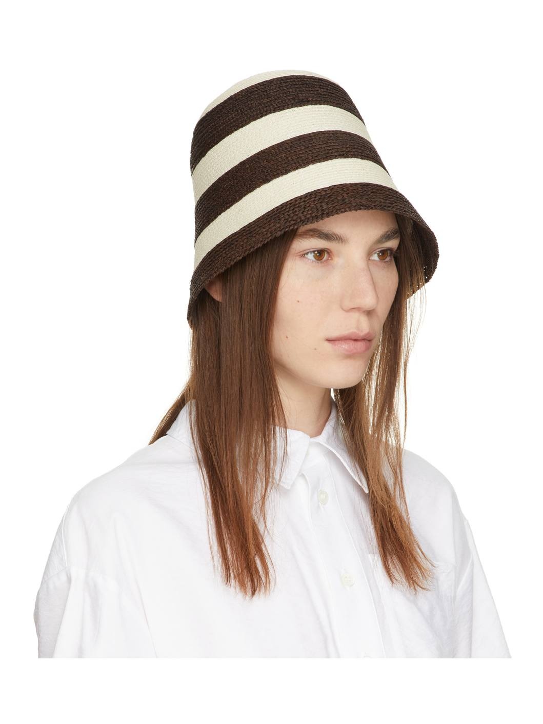 Brown & Beige Striped Orma Beach Hat - 2