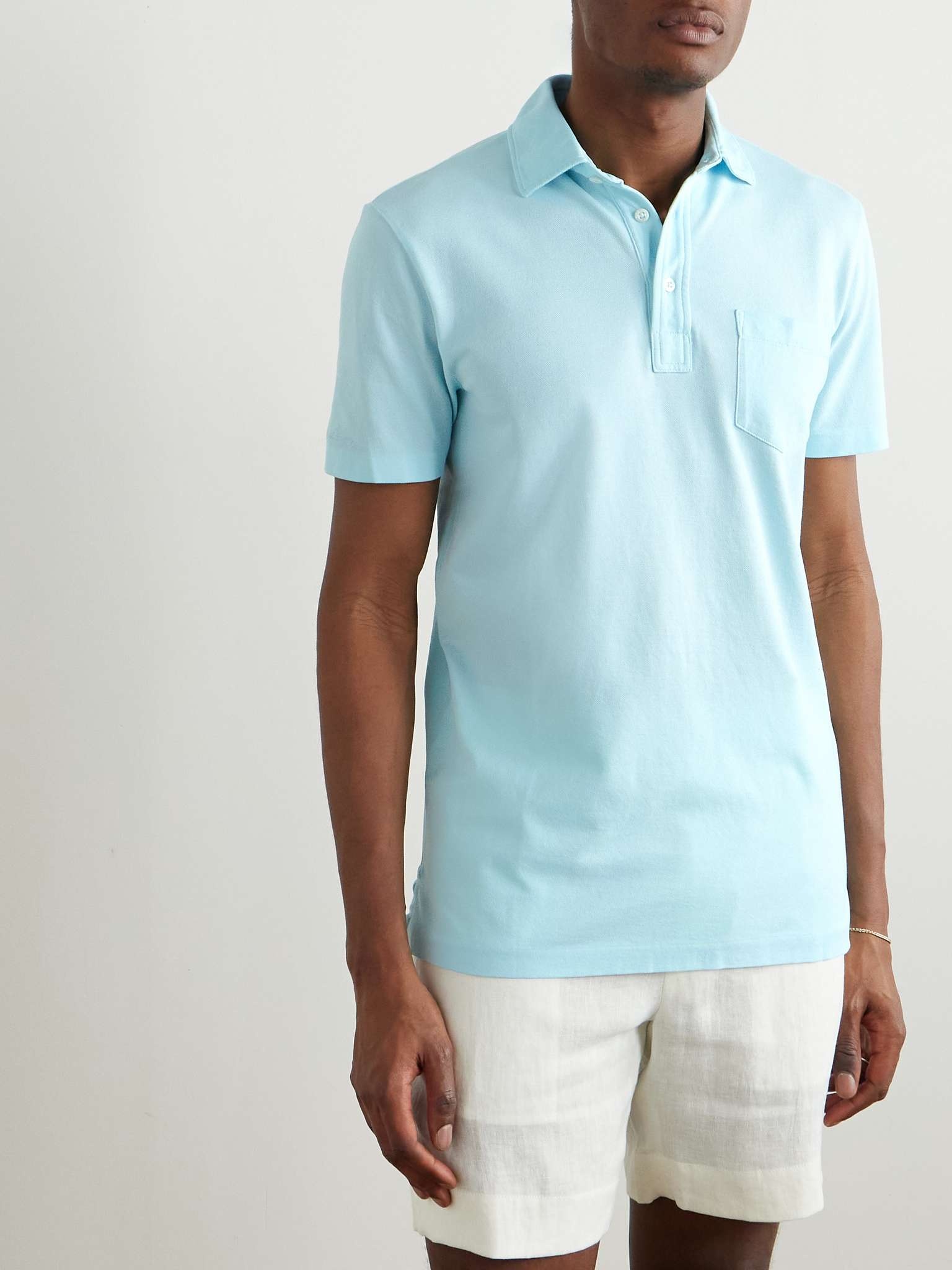 Slim-Fit Washed Cotton-Piqué Polo Shirt - 3