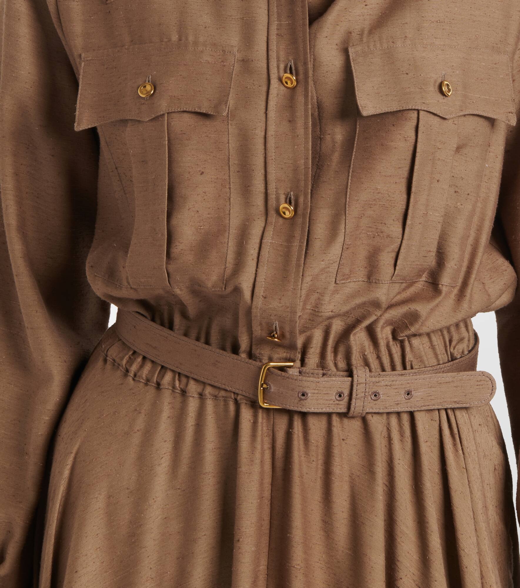 Lela asymmetrical silk shirt dress - 6