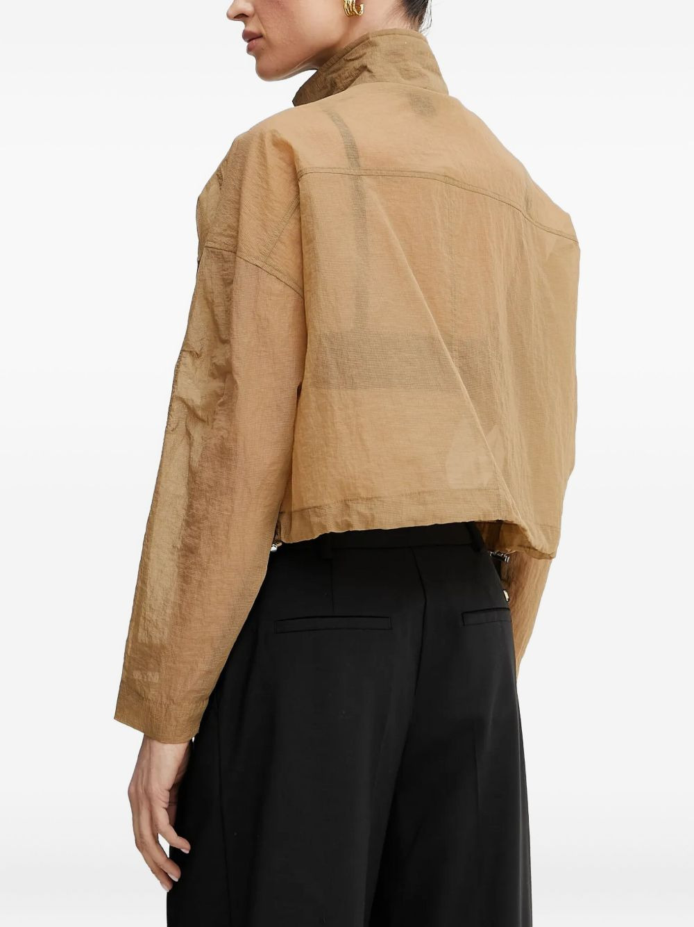 flap-pocket cropped jacket - 3