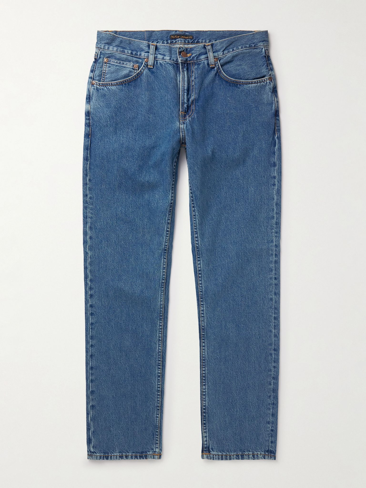 Gritty Jackson Slim-Fit Straight-Leg Organic Jeans Blue - 1