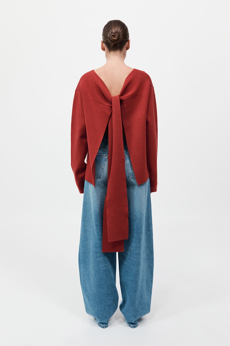Milano Knit Scarf Jumper - Rosso - 8