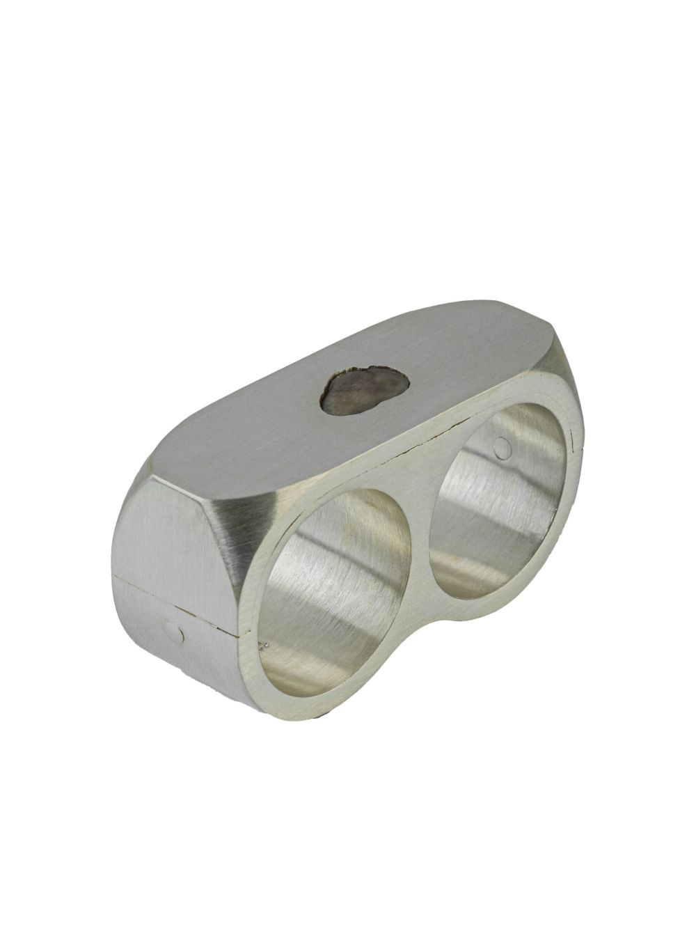 double-ring diamond slab ring - 2