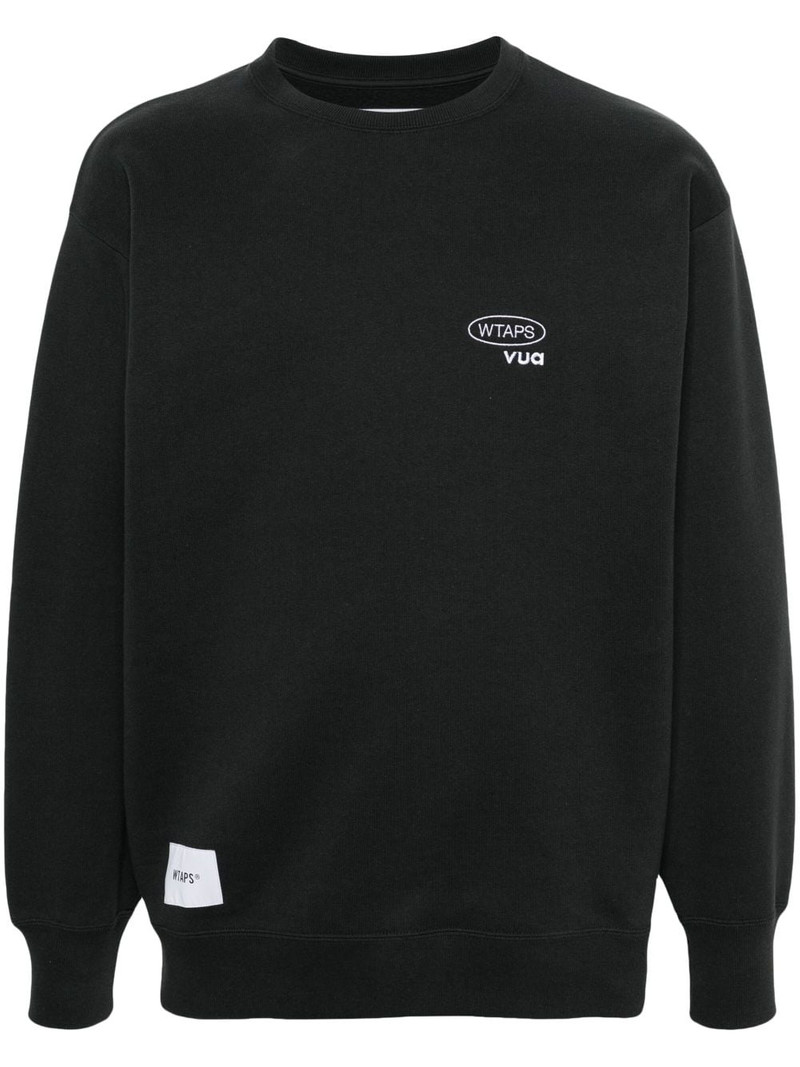 logo-embroidered cotton sweatshirt 1