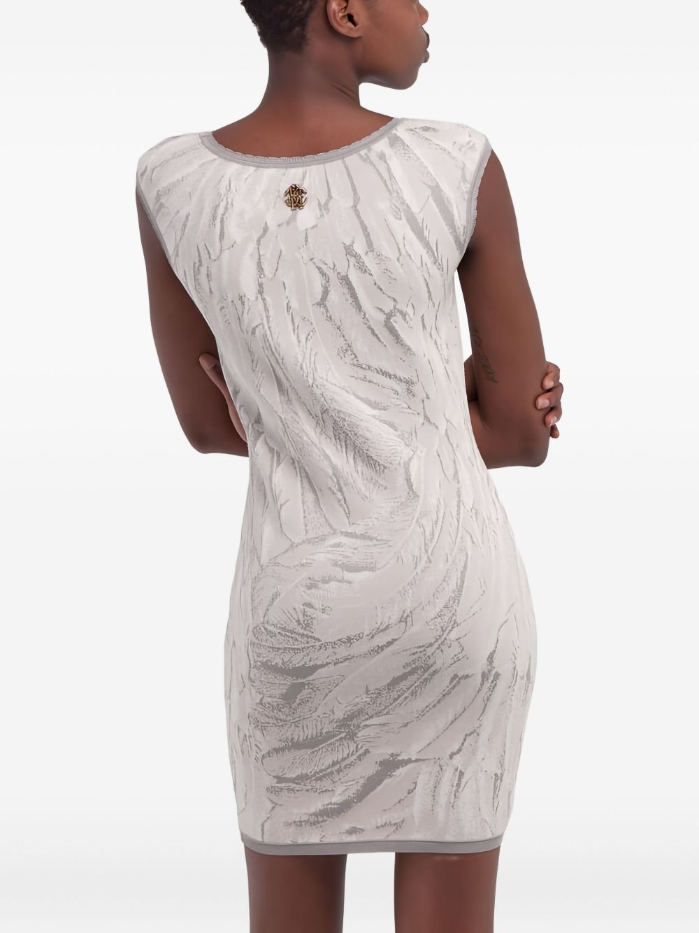 feather-print mini dress - 5