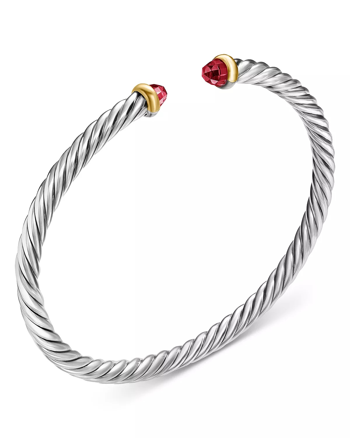 Sterling Silver & 14K Yellow Gold Cable Flex Bracelet, 4mm - 3