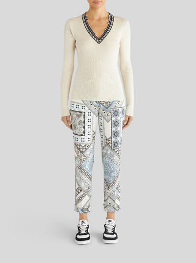 Etro JUMPER WITH GEOMETRIC BORDER AND MICRO FRINGE outlook