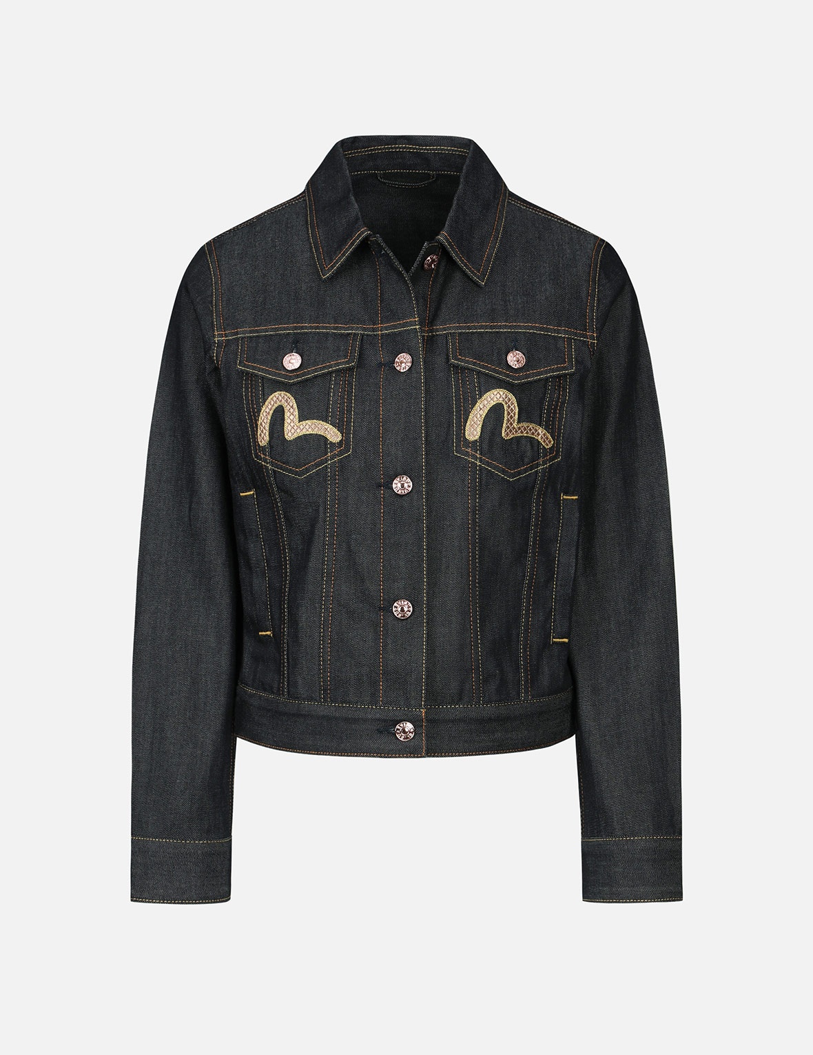 PEACOCK AND TSUBAKI EMBROIDERY DENIM JACKET - 2