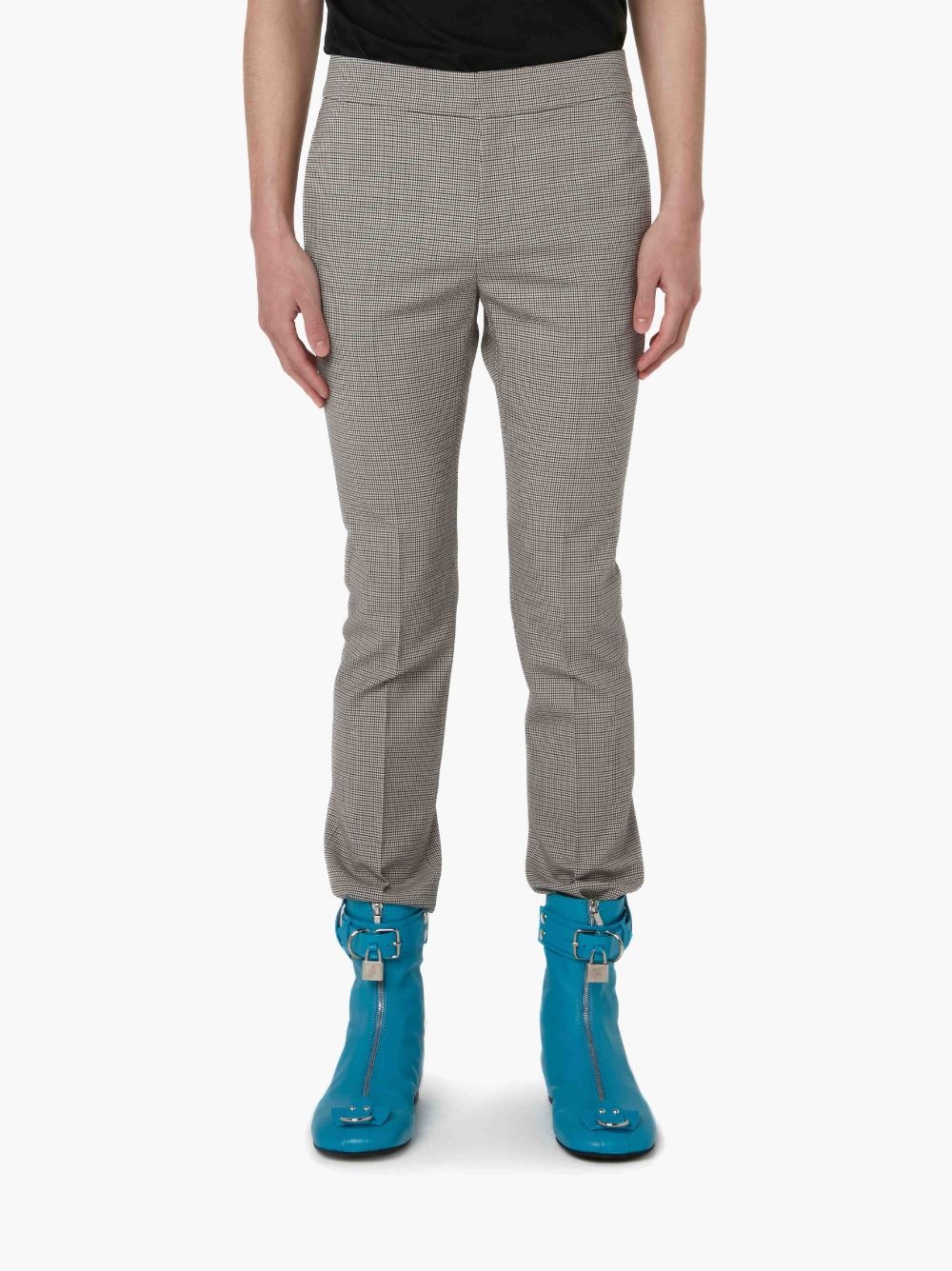 CHECK SLIM LEG TROUSERS - 2
