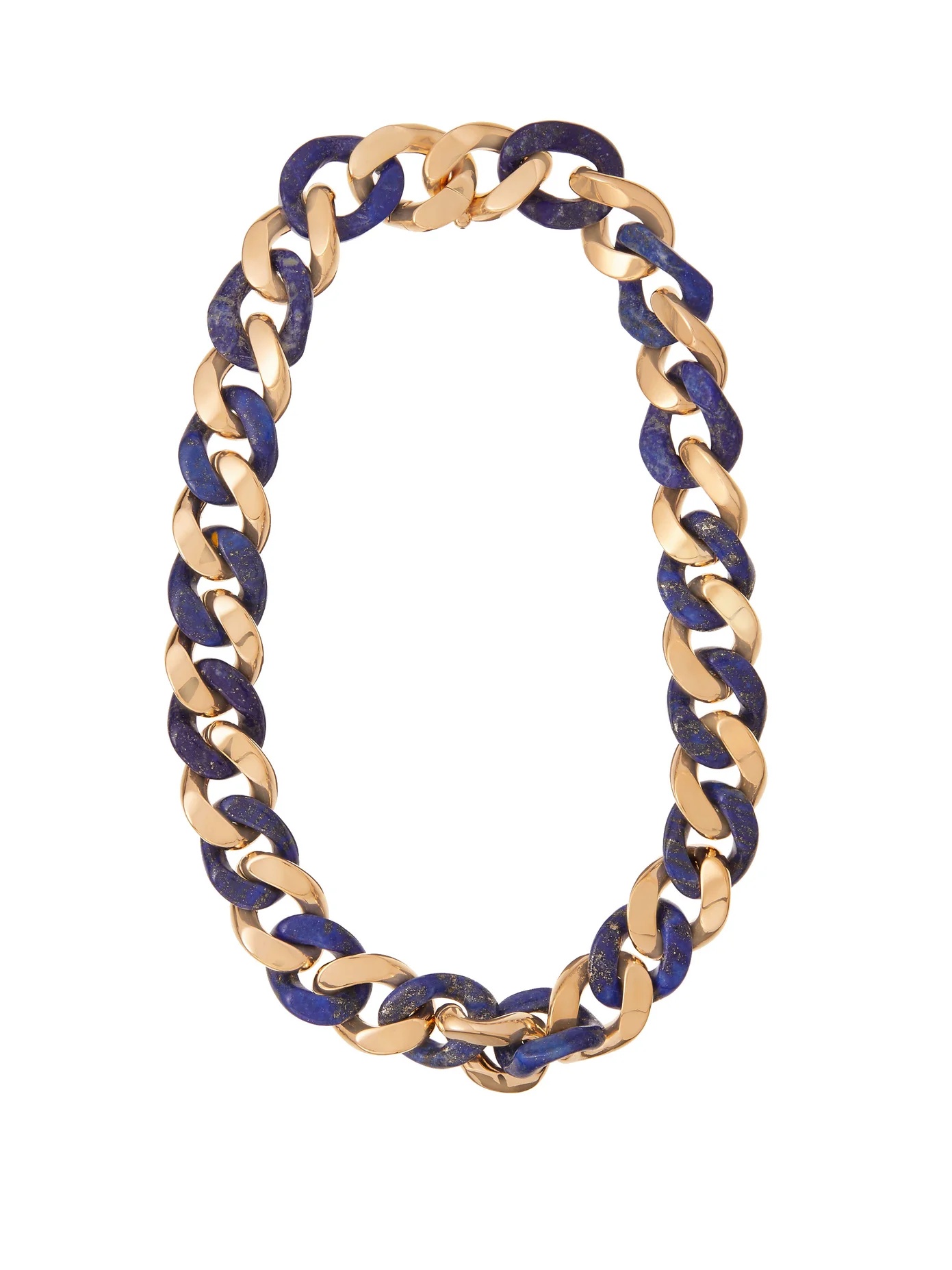 Lapis and gold-plated sterling silver necklace - 1