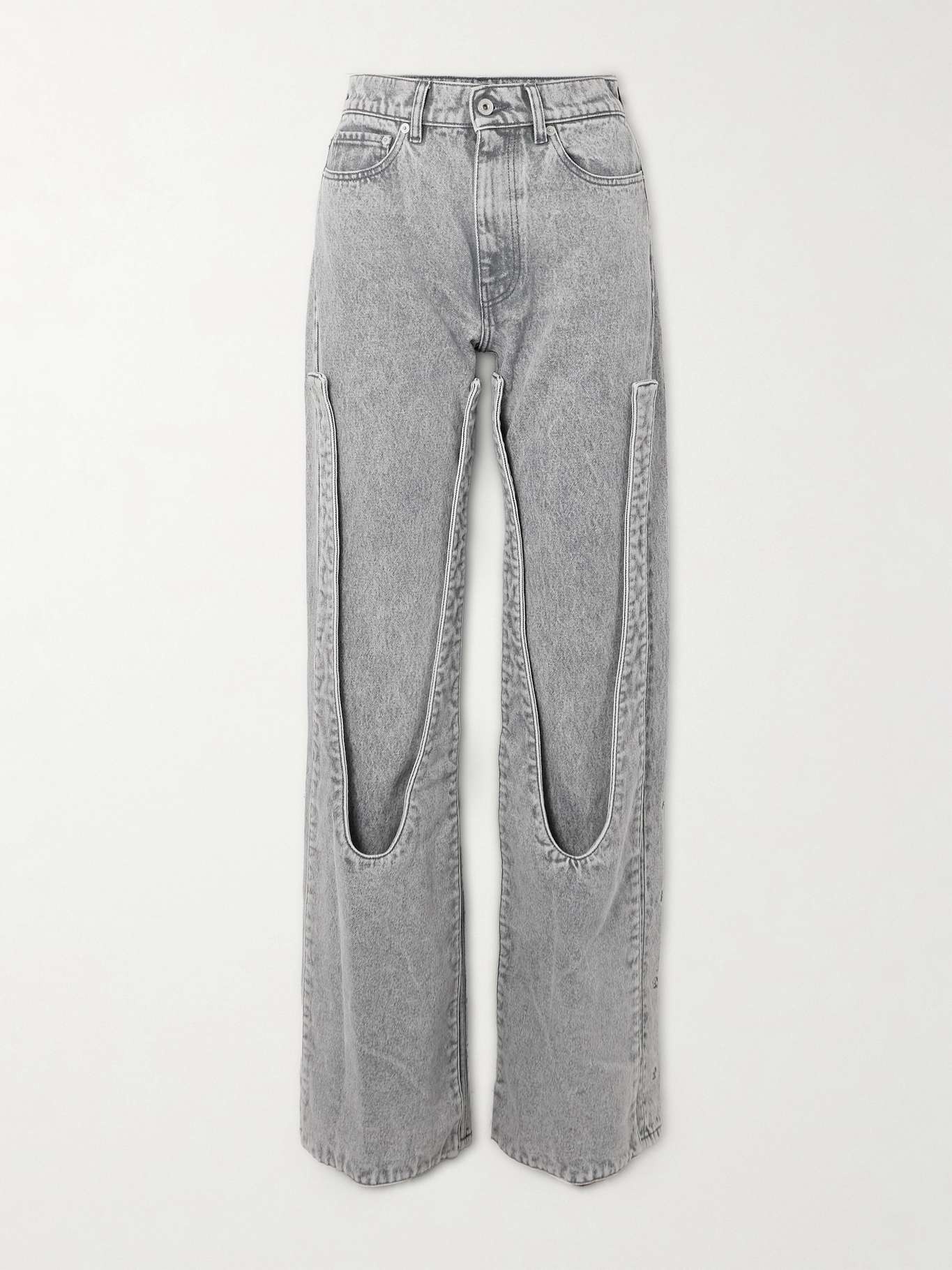 Snap Off Chap convertible high-rise organic straight-leg jeans - 1