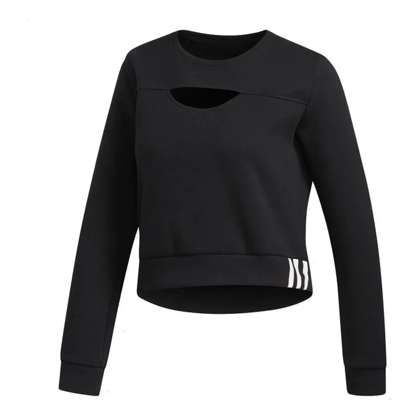 (WMNS) adidas Training Sport Round Collar Leisure Short Jacket Black FL2059 - 1