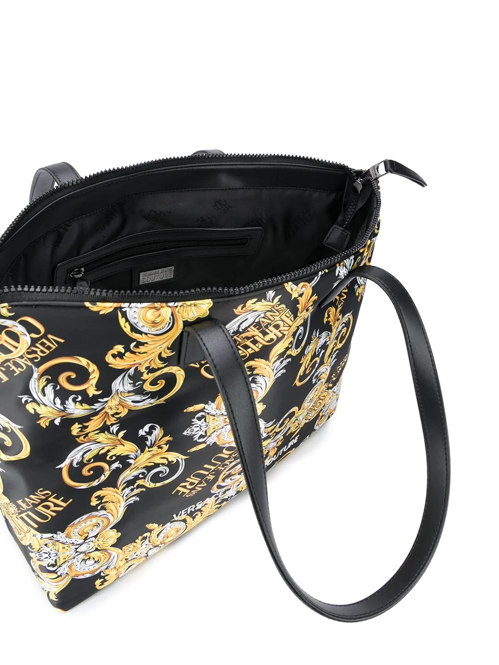 baroque logo print tote - 5