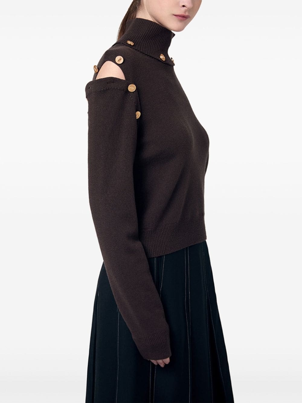 cut-out midi skirt - 4