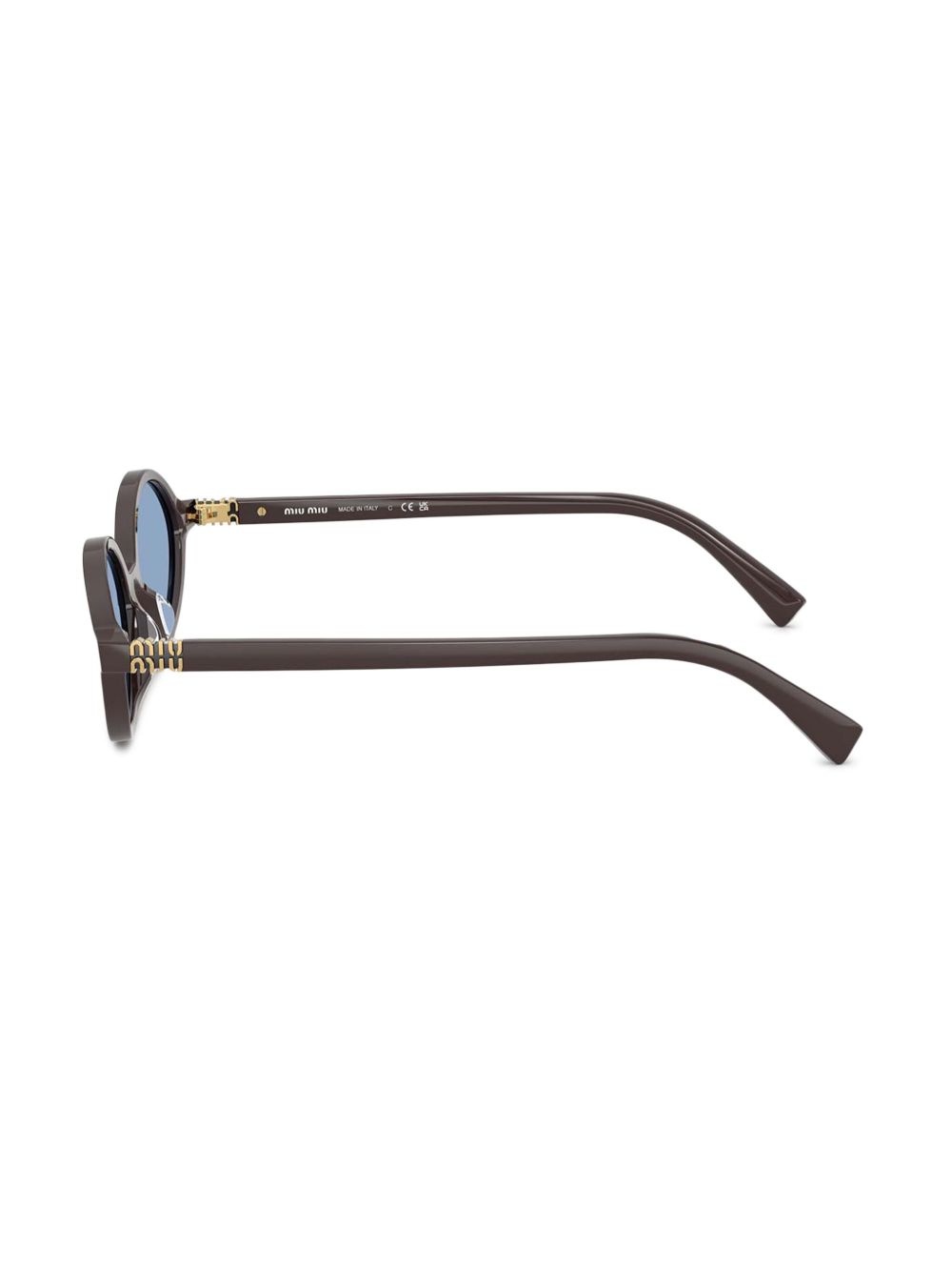 logo-plaque oval sunglasses - 3