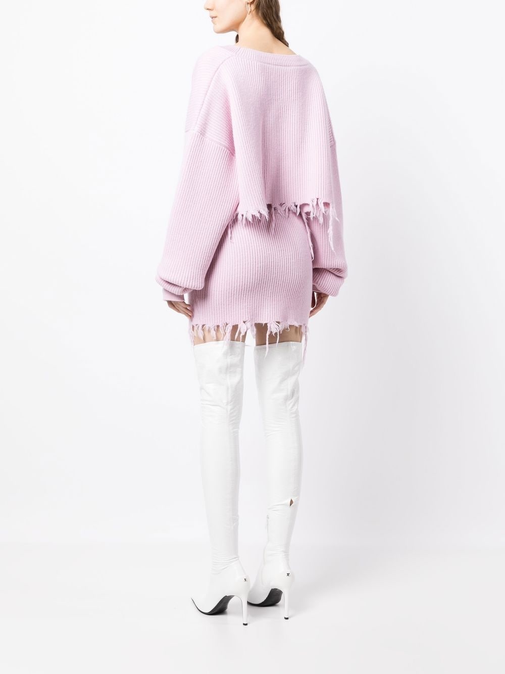 cropped V-neck cardigan - 4