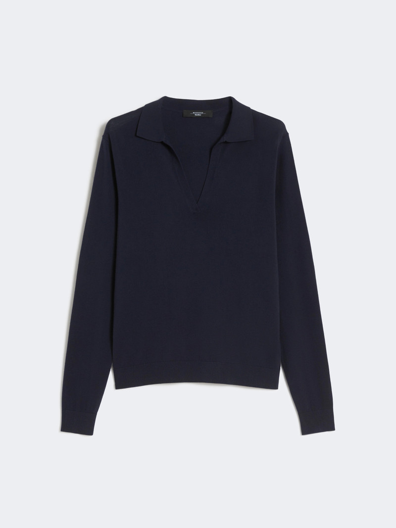 PALANCA Viscose polo-neck sweater - NAVY 1