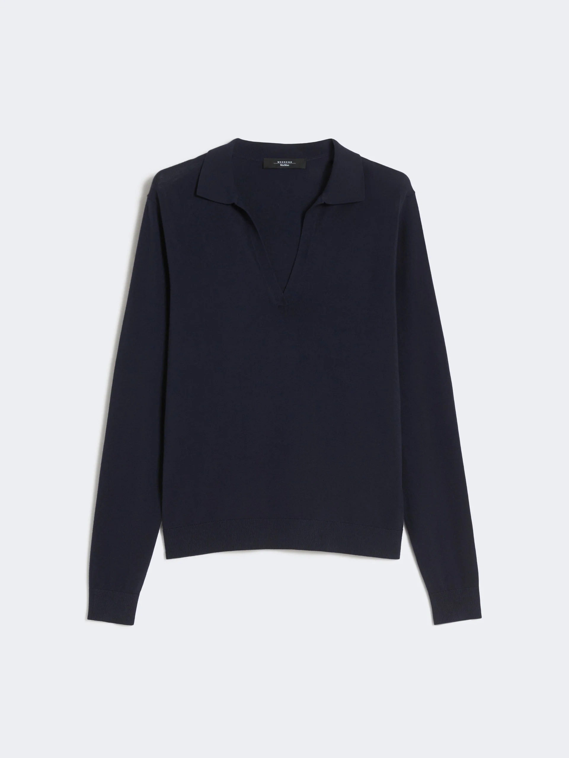 Viscose polo-neck sweater - NAVY - 1