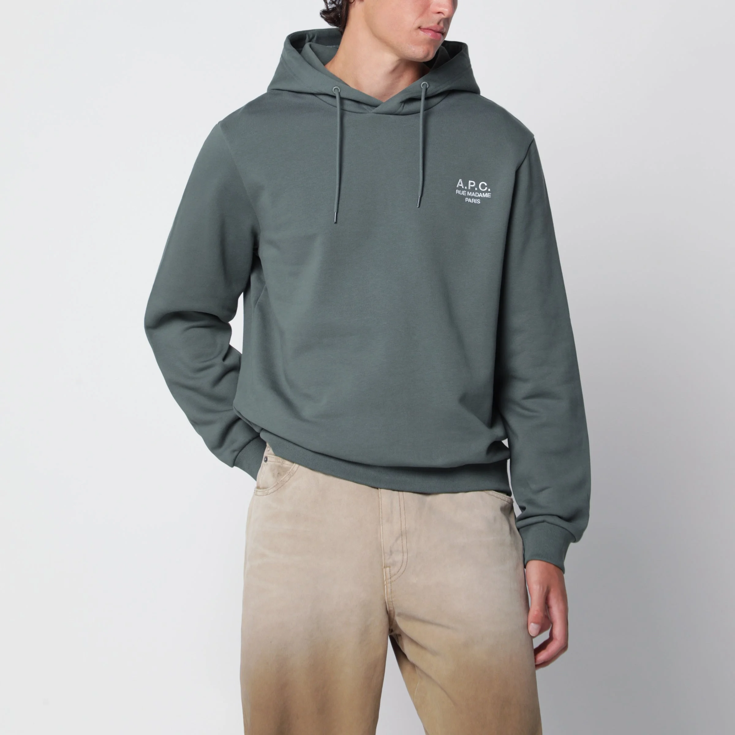 Green cotton hoodie - 1