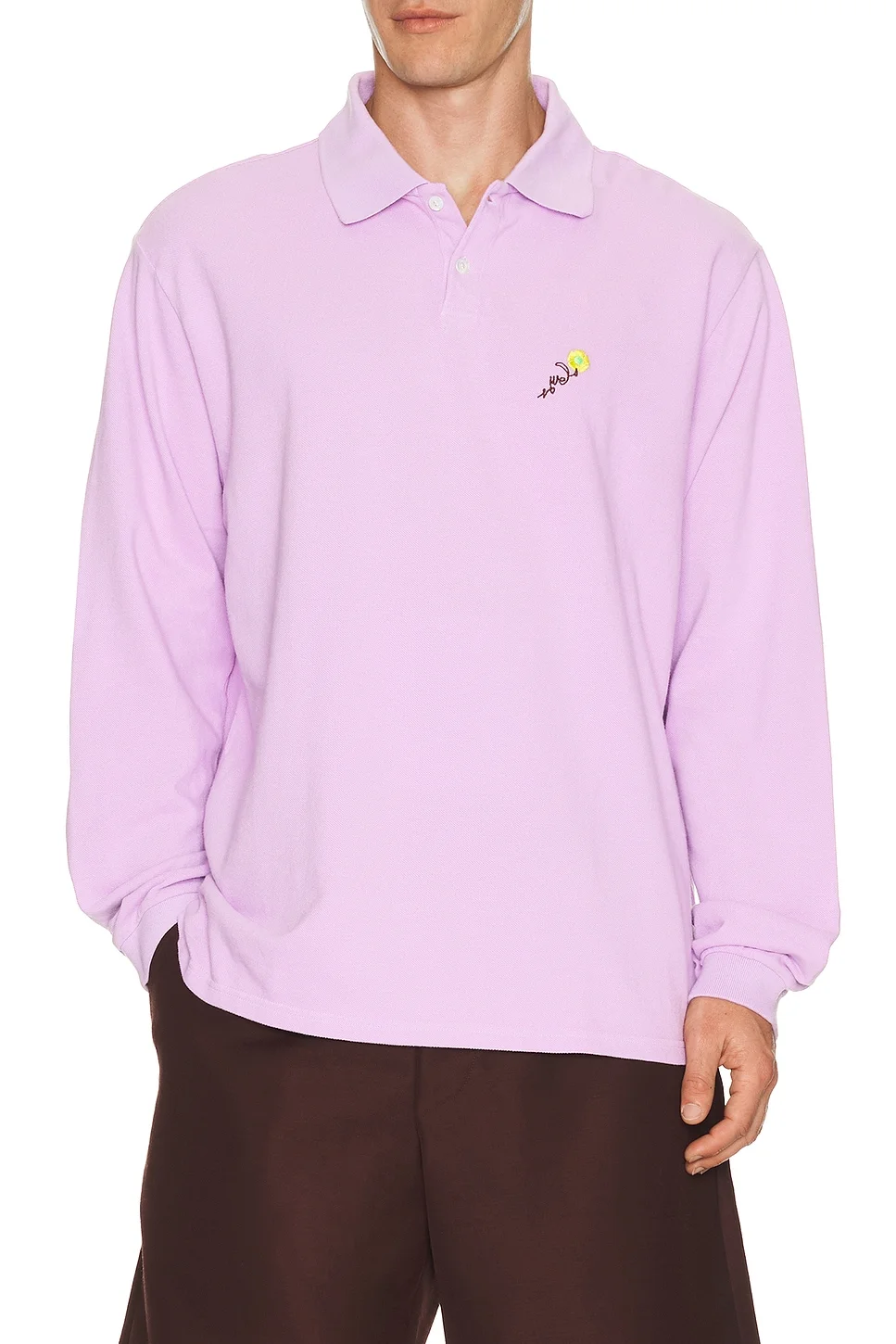 Long Sleeve Pique Polo - 1