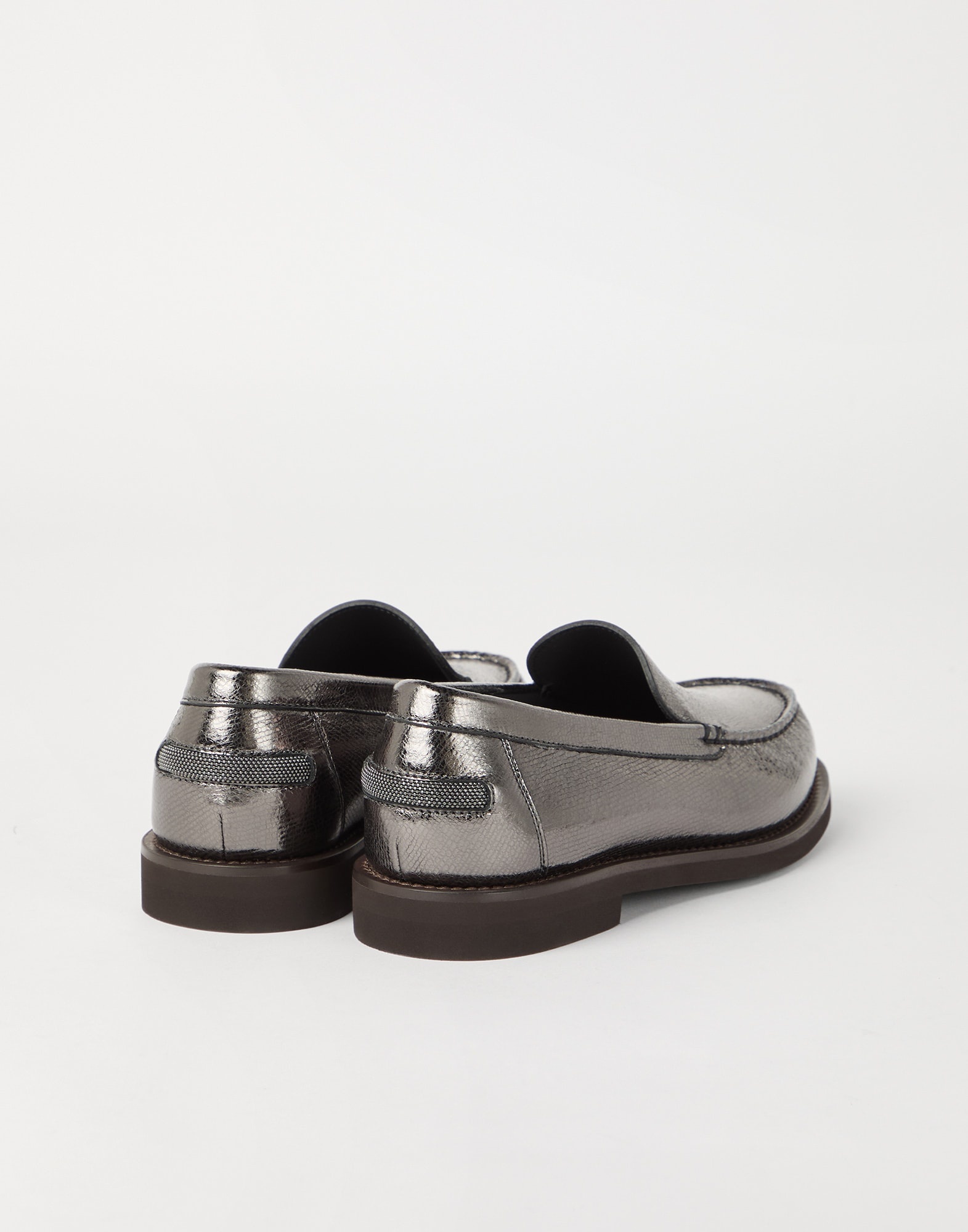 Lamé grained calfskin penny loafers with shiny detail - 2