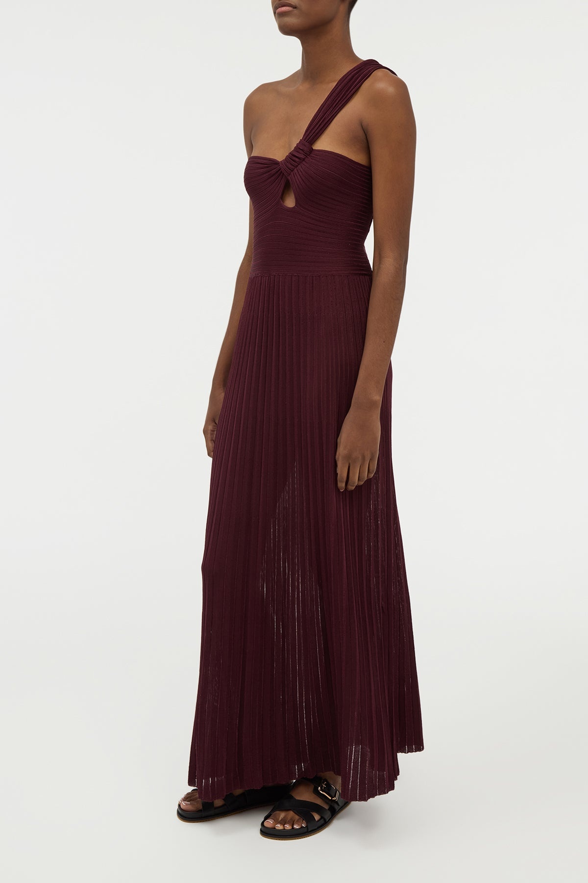 Altura Knit Maxi Dress in Bordeaux Silk - 3