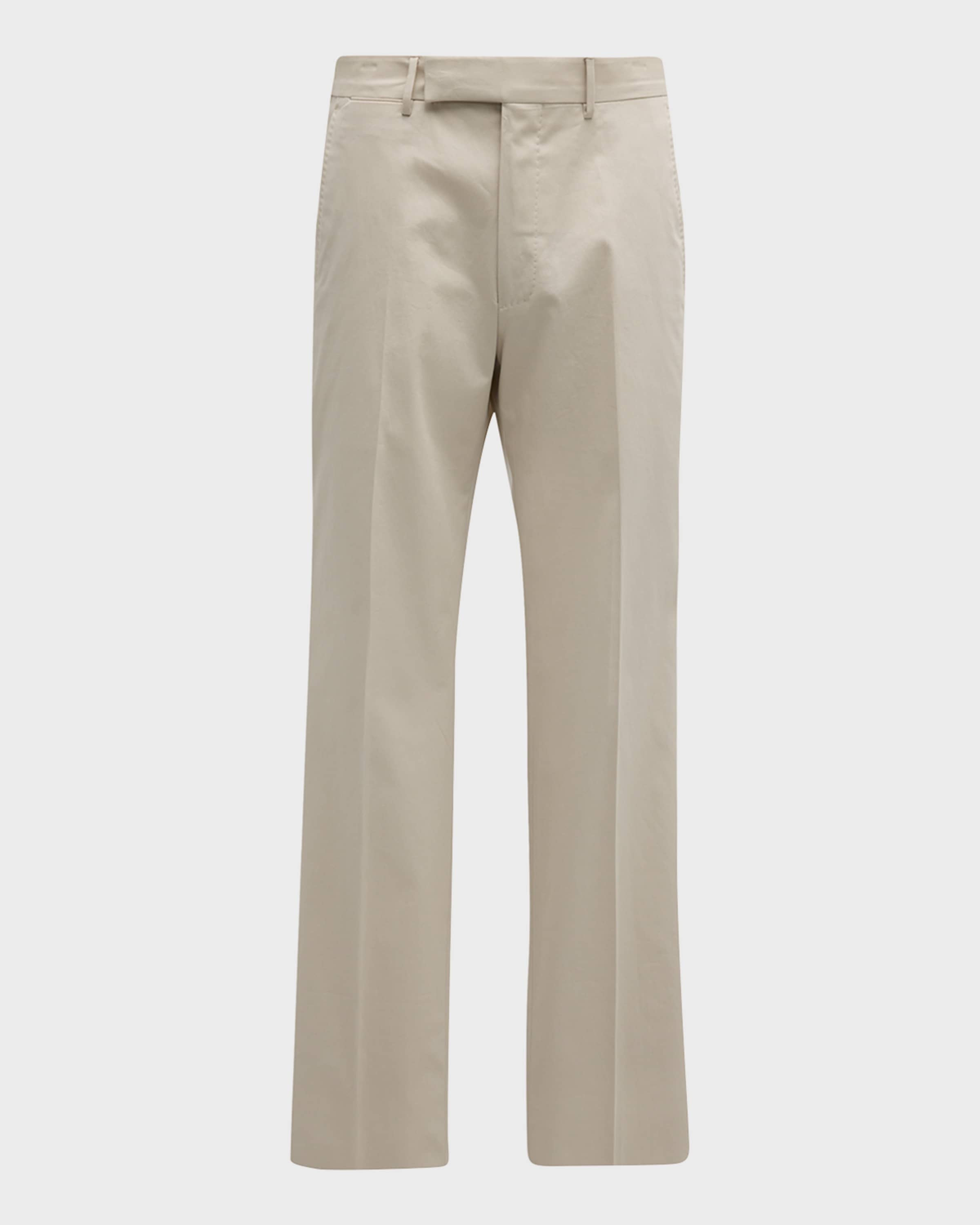 Men's Flat-Front Stretch Cotton Pants - 1