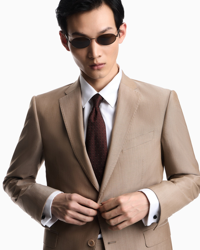 EMPORIO ARMANI SINGLE-BREASTED SUIT IN SUN-EFFECT POPLIN outlook