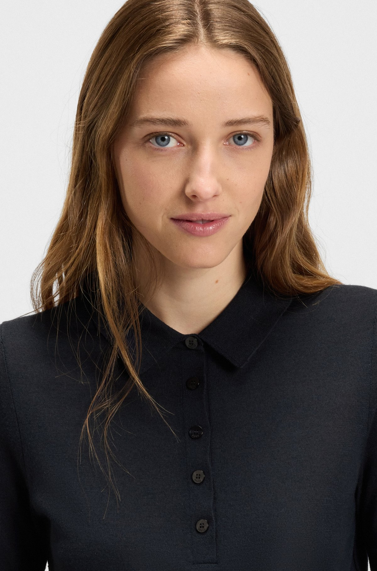 SHORT-SLEEVED WOOL POLO SWEATER WITH MOISTURE MANAGEMENT - 5