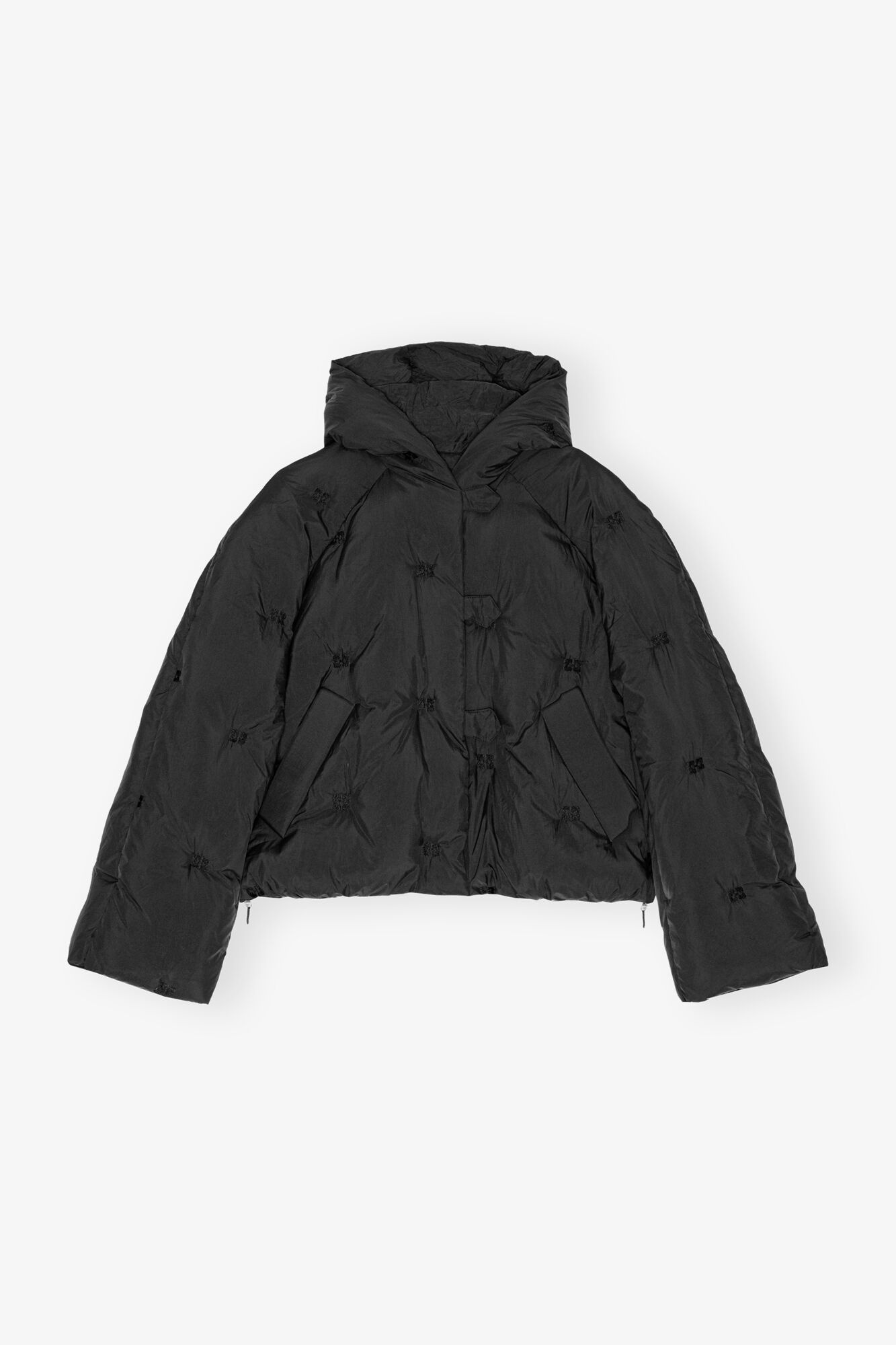BLACK SHORT TECH PUFFER JACKET - 1
