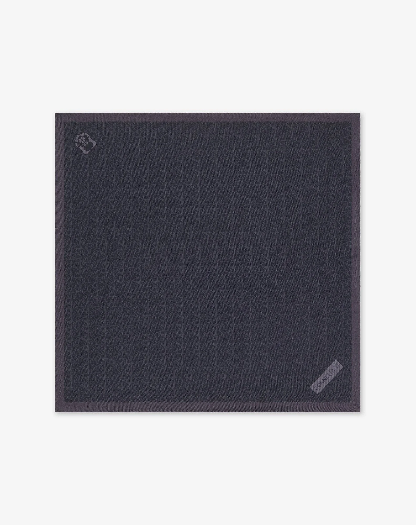 Blue pure silk pocket square - 1