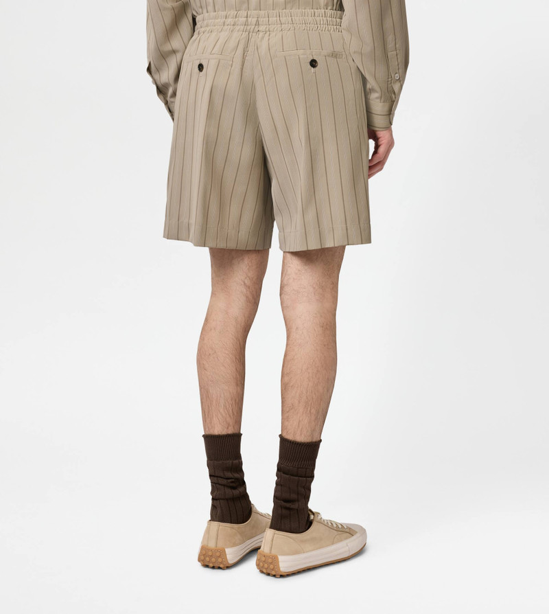 SHORT IN STRIPED SILK - BEIGE 4
