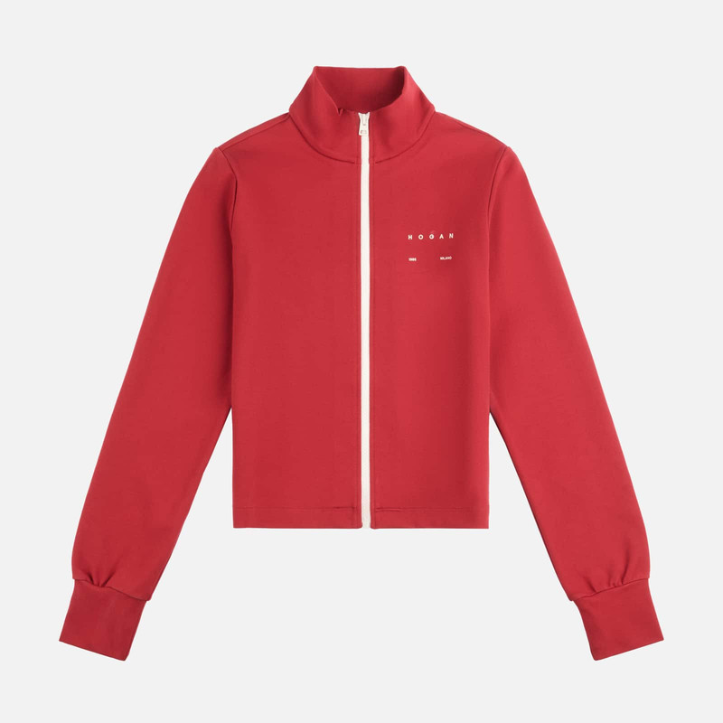 Sweatshirt with zip in stretch jersey 1
