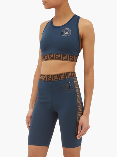 FENDI FF-logo stripe performance sports bra outlook