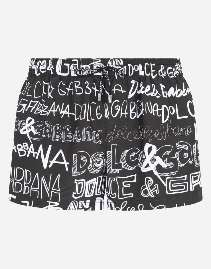 Short swim trunks with all-over Dolce&Gabbana print - 2