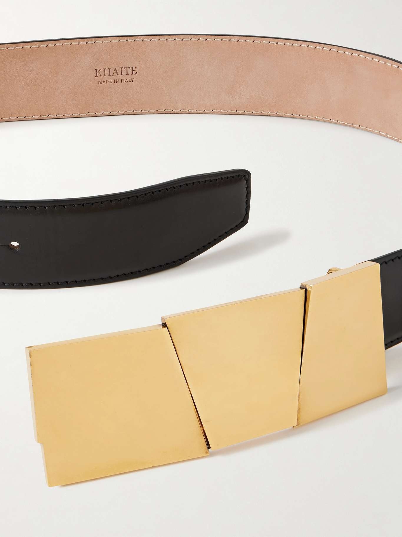 Axel gold-tone and leather belt - 3