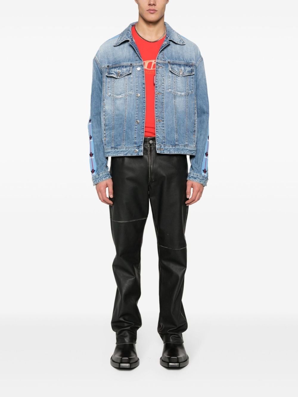 Dan logo-panels denim jacket - 2
