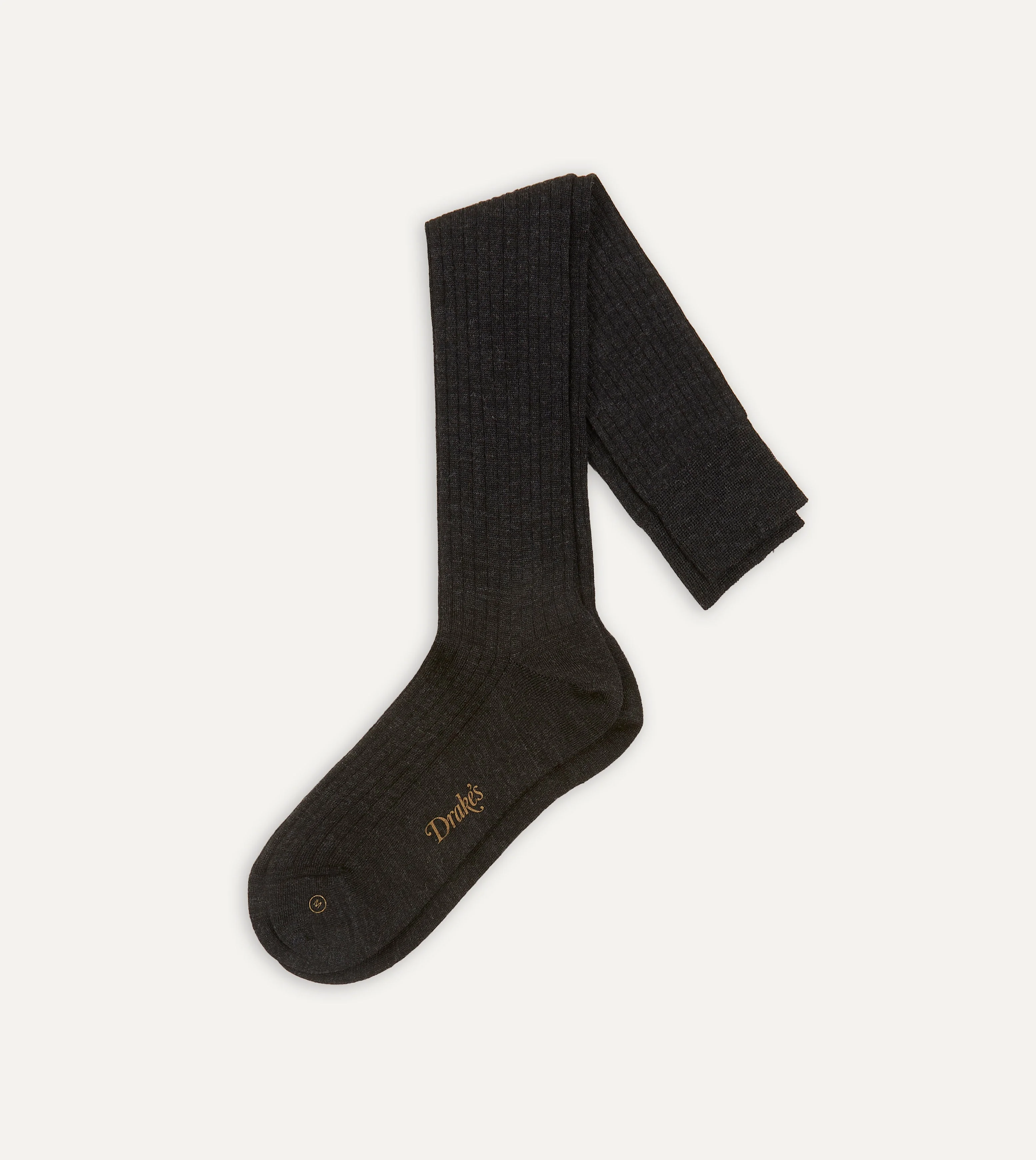 Dark Grey Wool Over-The-Calf Sock - 1